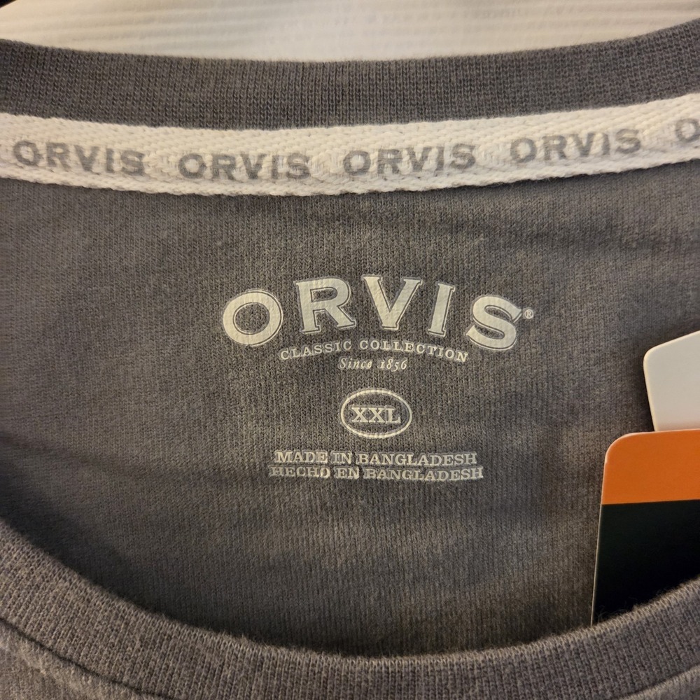 Orvis sz XXL men's laguna short slv crew tee gray NWT 100% cotton casual - Picture 3 of 11
